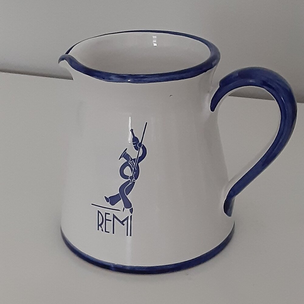 REMI limited edition hand painted in Italy - ceramic milk jug